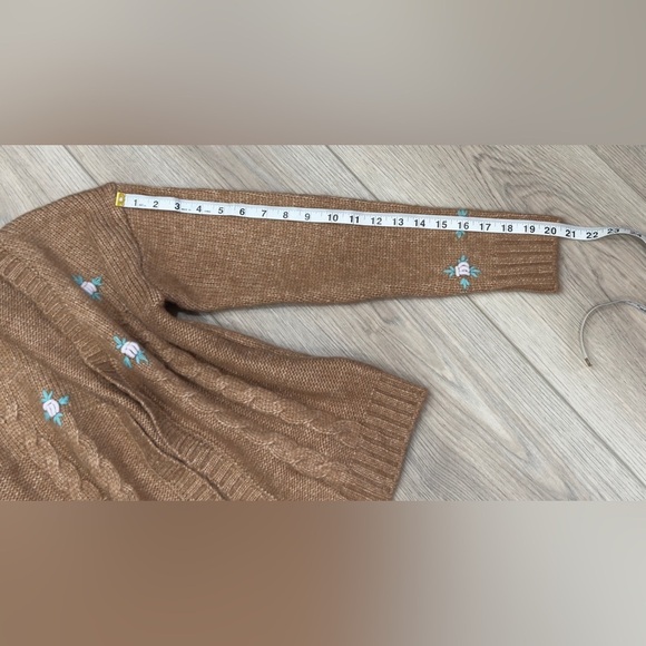 Hazel Moon. Brown Cable Knit Cardigan Sweater - Picture 8 of 10